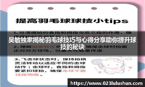 吴敏独家揭秘羽毛球技巧与心得分享助你提升球技的秘诀